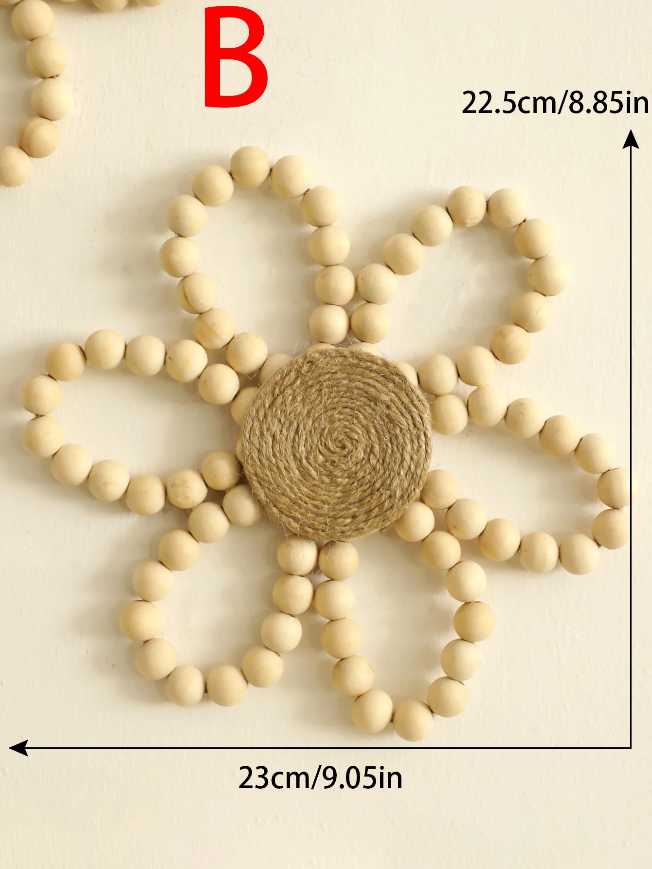 Wooden Beads Flower Hanging Home Decoration Spring Floral Wreath Boho Wall Decor Garland Farmhouse Wreath For Front Door Crafts