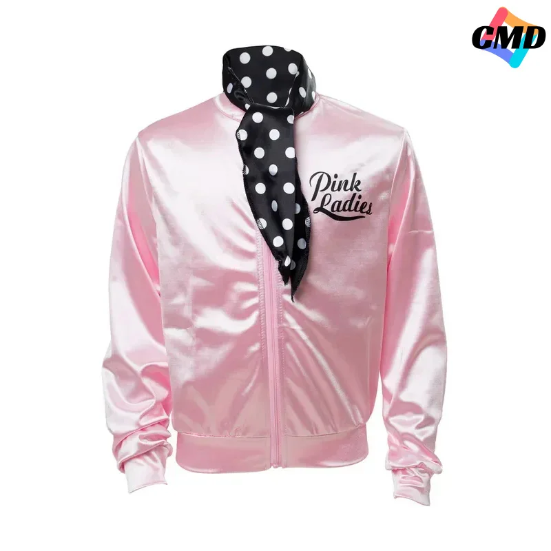 Cos Grease Cosplay Costume The Pink Ladies Gang Girl Women Kids Retro Fancy Cheerleader Jacket Halloween Carnival Party C