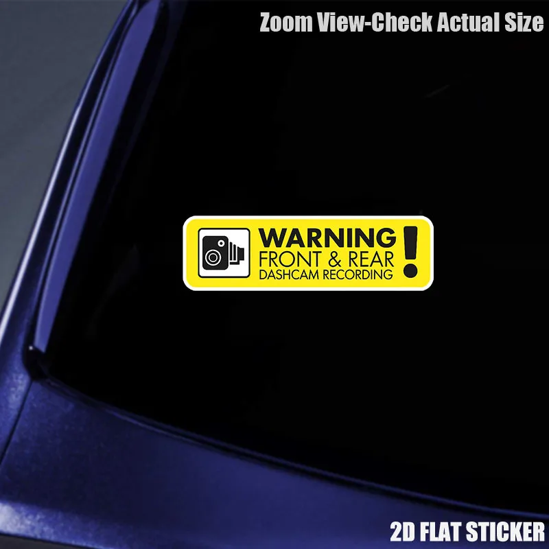 Warning Dashcam Recording Vinyl Decals, Waterproof, UV Resistant, Easy Apply No Residue, for Car Window, Helmet, Scooter, Laptop