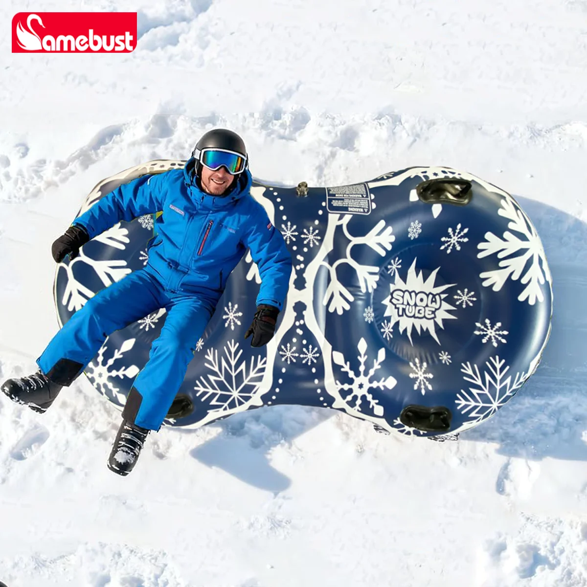 

Надувная тюбинг-ватрушка CAMEBUST, двухместная, большая, из сверхпрочного ПВХ, для зимнего катания