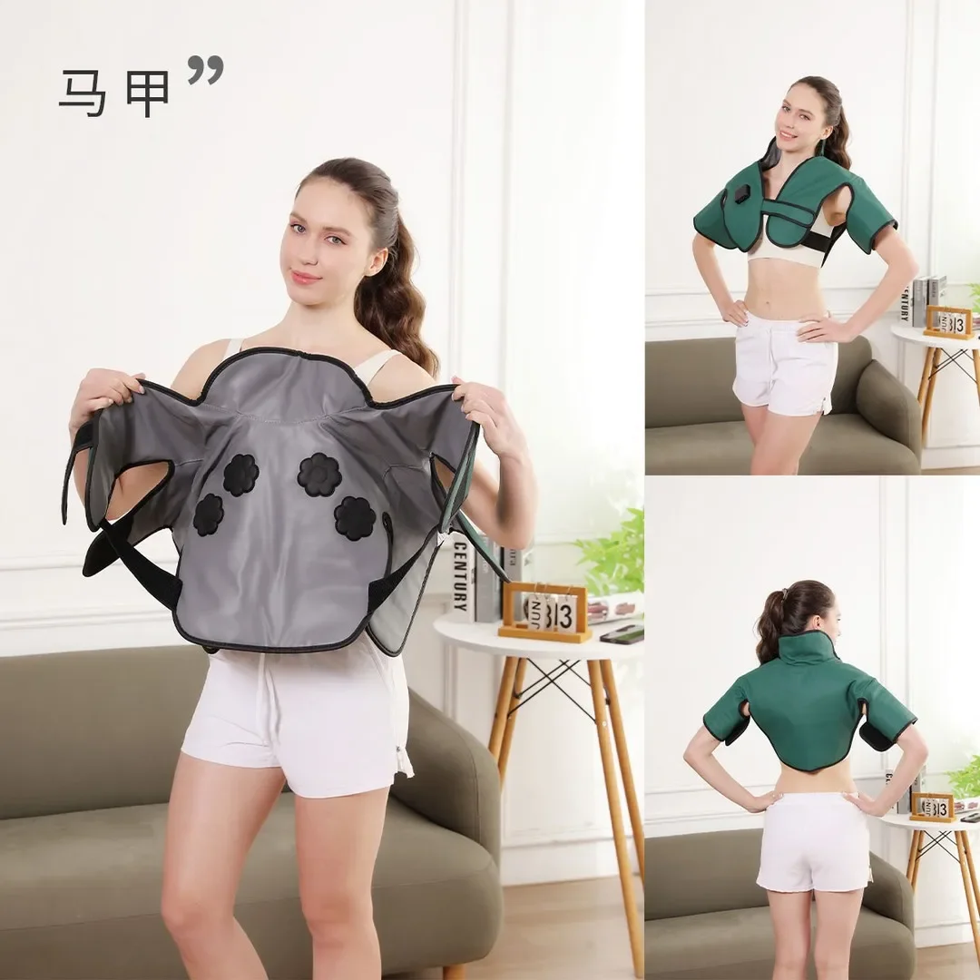 Wearable EMS Air Wave Massage Belt 3-Piece Set, Far Hot Compress Dehumidification for Salon Sweating Therapy