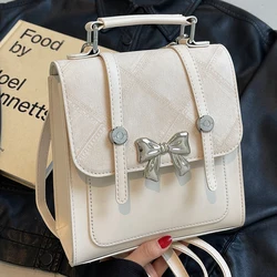 2024 New niche design college style women's bag, fashionable high-end backpack, metal butterfly backpack, one pack, three uses