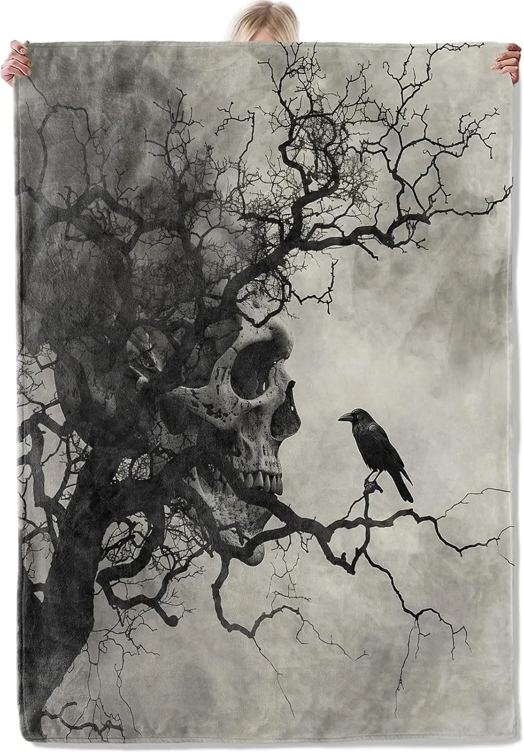 

Готическое одеяло с черепом, подарки для женщин, взрослых и девочек, мягкие нечеткие теплые уютные фланелевые одеяла для спальни, путешествий, дивана,