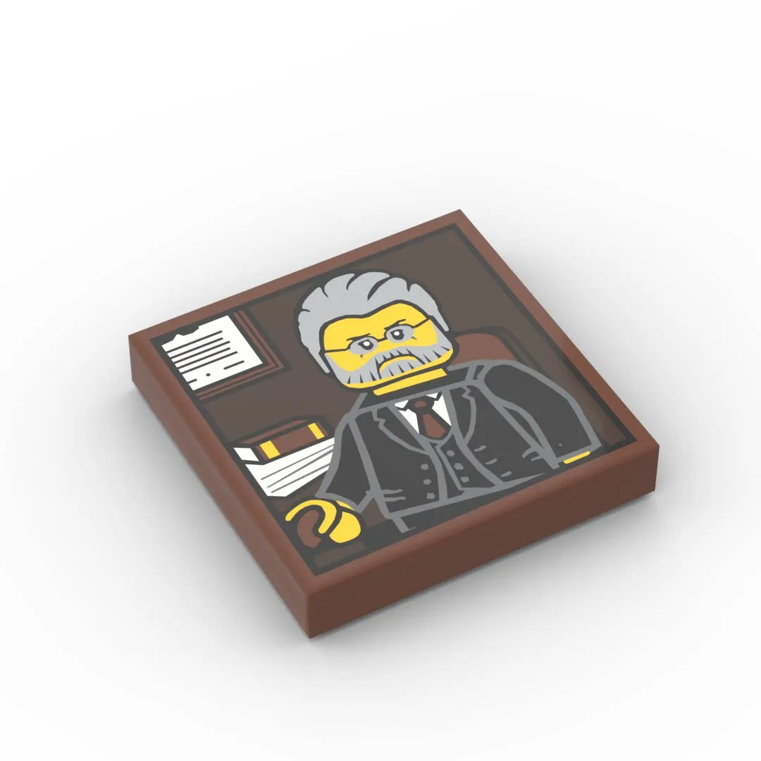Small particle building block MOC 3068bpb0699 bpr0292 2x2 light panel printing old man portrait accessories