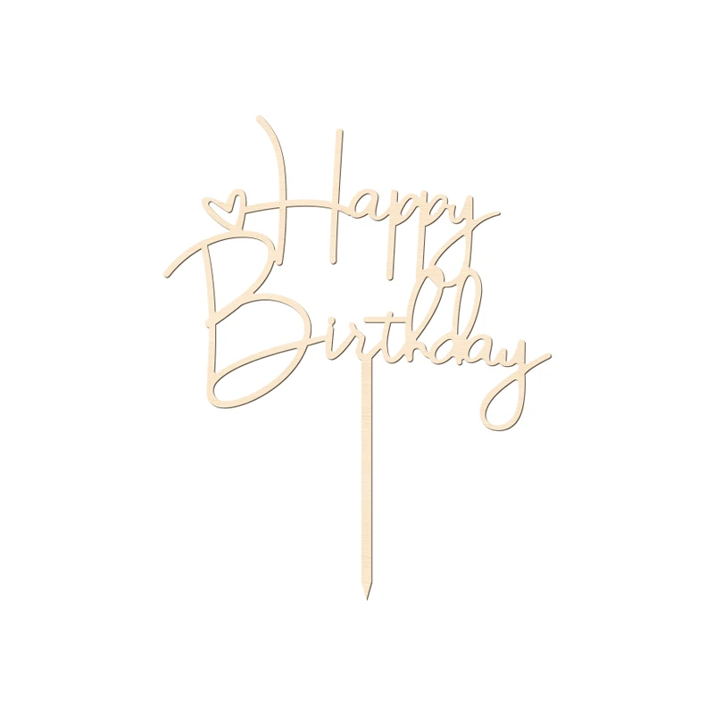 YOMDID Tortenaufsatz „Happy Birthday“, Geburtstagskuchendekoration mit Schriftzug und Herzakzenten, fröhliche Tortenaufsätze für Geburtstage – Detail 6