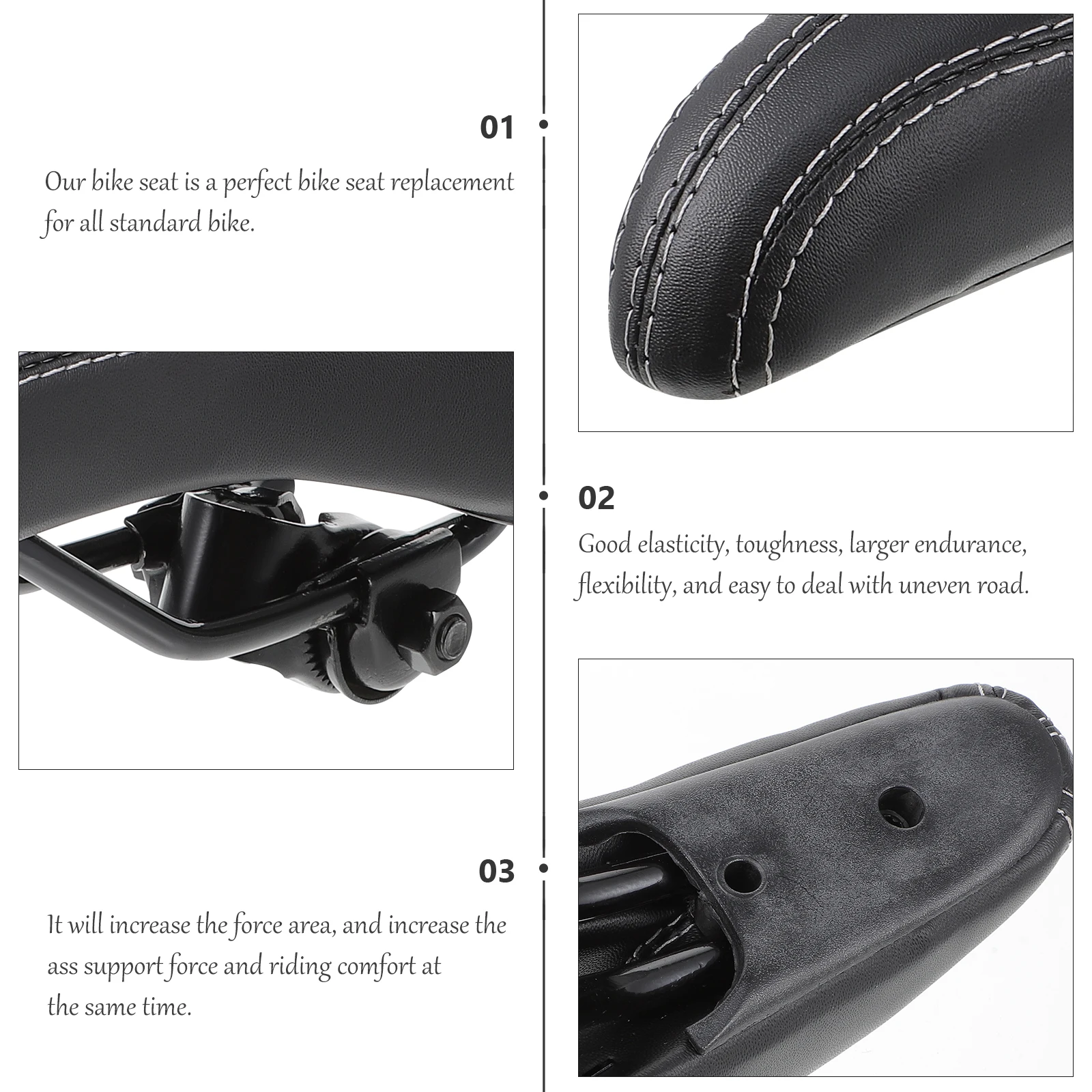 

Cycling Bike Seat Comfortable Padding Extra Wide Design Perfect Replacement Standard Bikes Say Goodbye Pain Enjoy Riding