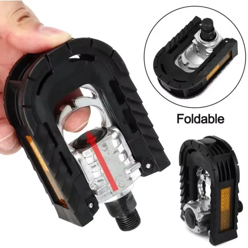 ABHS-Foldable Bicycle Pedal Ball Bearing Folding Foot Pegs 1 Pair For ENGWE E2 Pro Electric Scooter Folders Bike Accessories