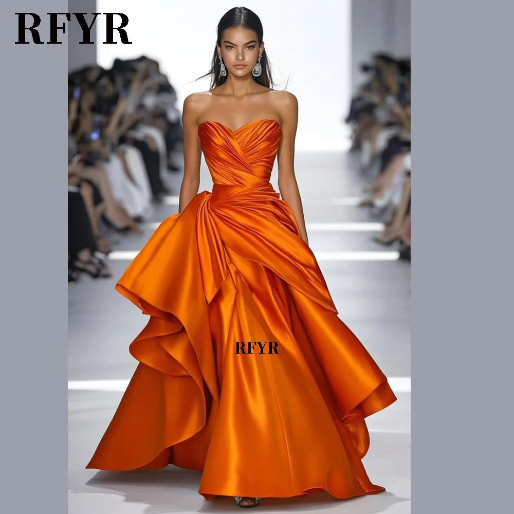 

RFYR Strapless Prom Dress Long Evening Dress for Women Tiered Layers Party Dresses for Women A Line vestidos Customized