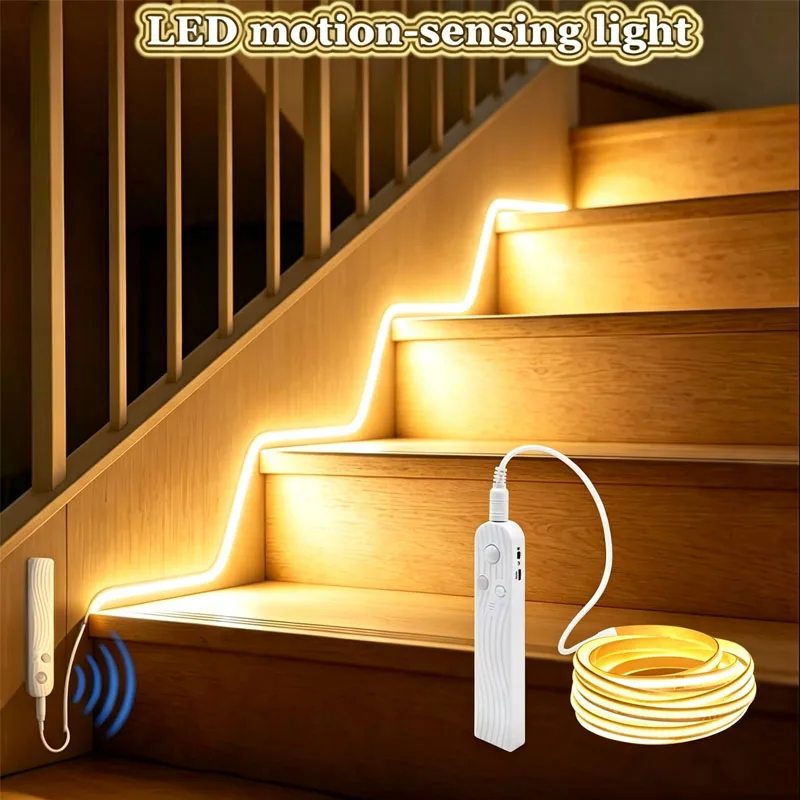Dimmable LED Strip PIR Motion Sensor USB Light Strips 1M-5M LED Diode Tape With Strong Self-adhesive For Indoor Decor