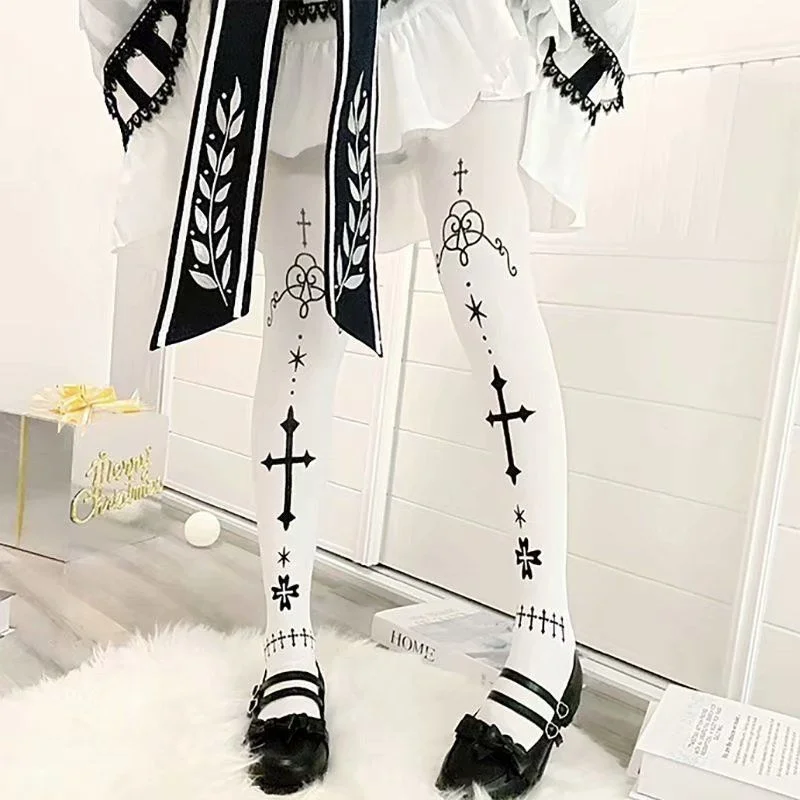 일본 귀여운 모리 로리타 허벅지 스타킹, 귀여운 천사 카와이 로리 부드러운 소녀 무릎 위 스타킹, 할로윈 역할 코스프레