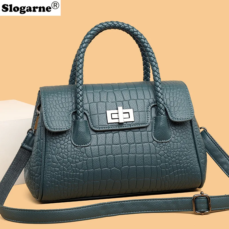 حقيبة كتف تمساح عصرية للنساء ذات سعة عالية حقيبة كروس للسيدات ذات علامة تجارية فاخرة حقائب يد جلدية للتنقل #1