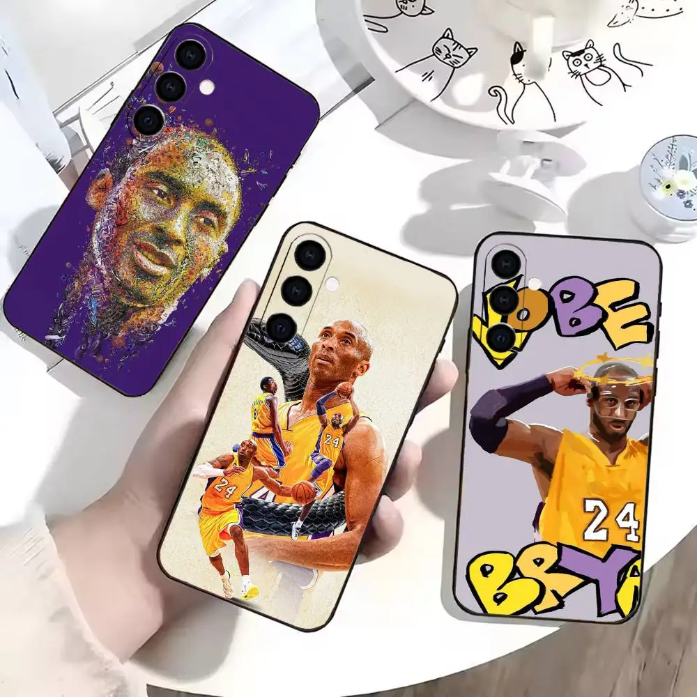 Number 8&24 Basketball Player Design Phone Case Black Silicone Soft For Samsung Galaxy A73,A72,A71,A70,A53,A52,A51
