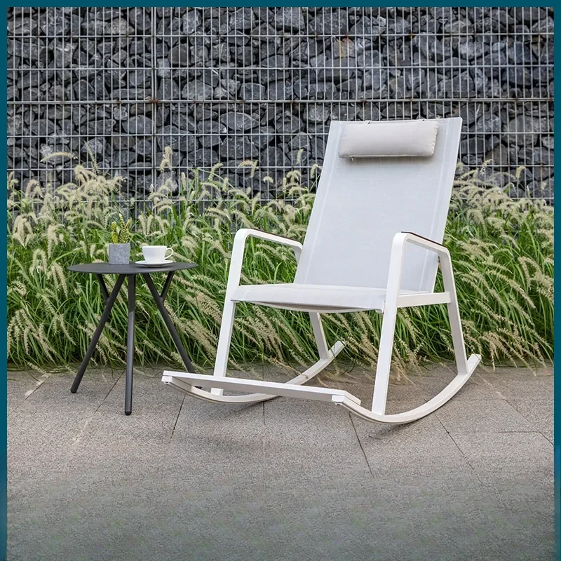 

Outdoor modern simple courtyard single rocking chair, balcony family lounge chair