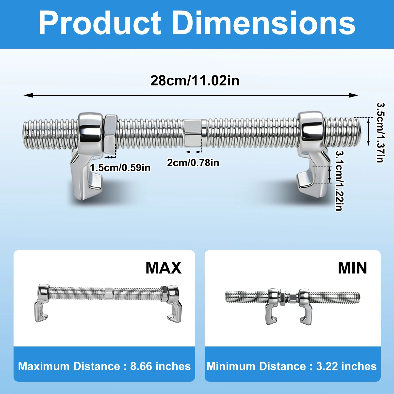 

4 Pieces | Shipping Container Bridge Fitting Clamp | 280mm or 380mm Shipping Container Screw Clamp Bridge Fittings | for Sea Harbor Freighter