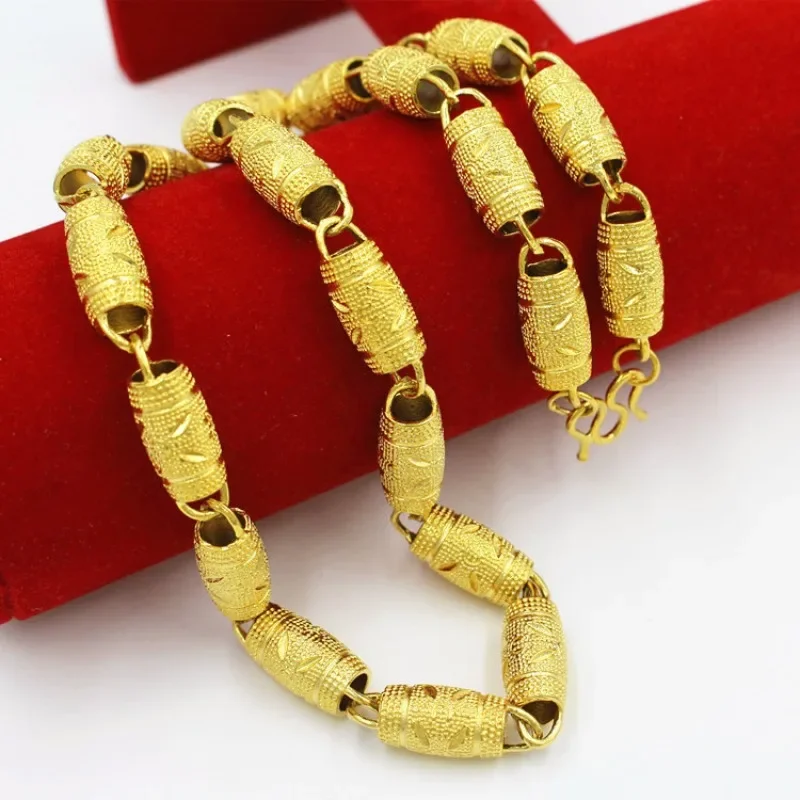 European Currency Plated Vietnamese Sand Gold Necklace Lasting No Falling Men's Domenering Rough Chain Jewelryhain Jewelry