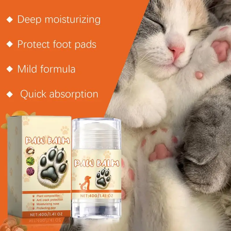 

Paw Cream for Dogs 40g Paw Moisturizing Cream Contains Natural Wax Oils For Dry and Cracked Pads Paw Soother for Dogs and Cats