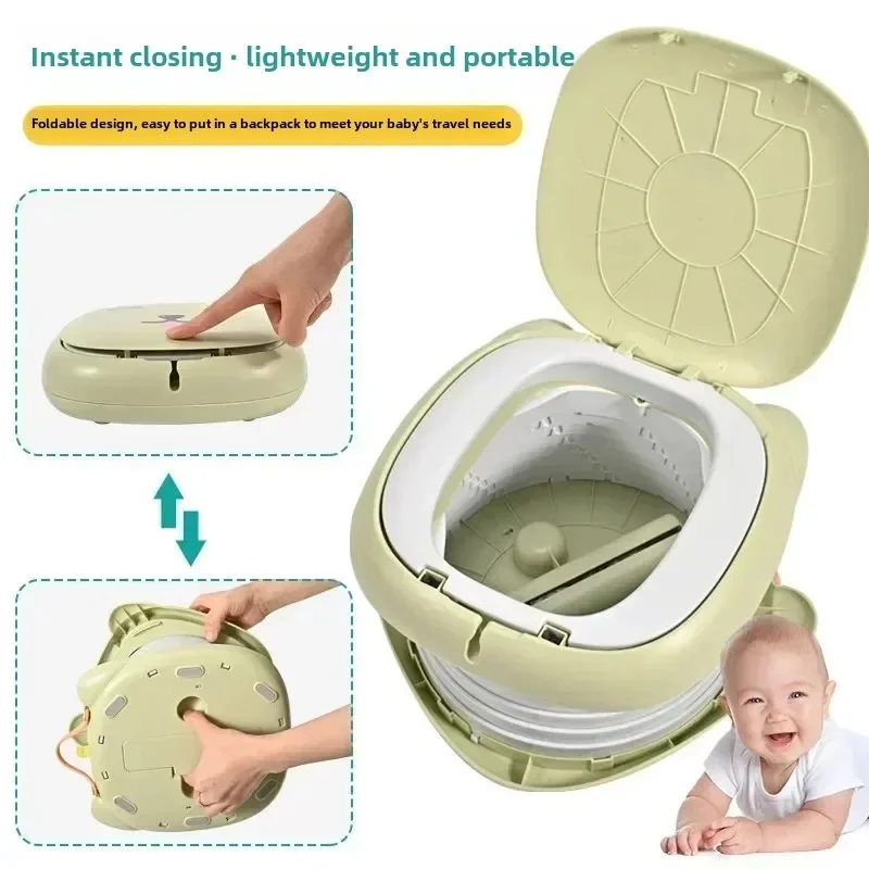 Kids Foldable Training Potty Portable Sealed Odor‑Proof Travel Toilet Leak‑Proof Baby Urinal for Car Outdoor Camping Use view 5