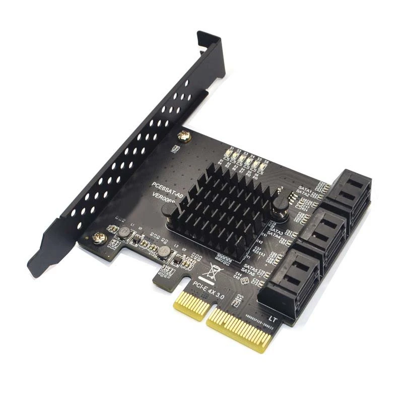 

Адаптер SATA PCI E, 6 портов, SATA 3,0-PCI Express X4, черная Плата расширения SATA3.0 Pcie PCI-E SATA, контроллер для HDD