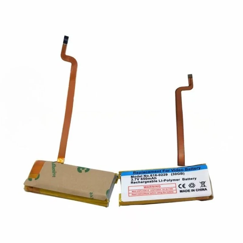 3.7V 650mAh Replacement Battery for Ipod Classic Gen 6th 7th 80GB 120GB Thin 160GB for Ipod 5/5.5 Gen 30 Gb 616-0229 Battery