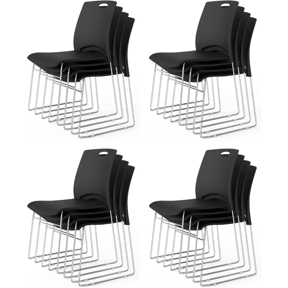 Stacking Chairs Set o 12 Stackable Oice Chairs with Metal Sled Base, Ergonomic Plastic Seat, Stacking Chairs or Waiting Room Bre