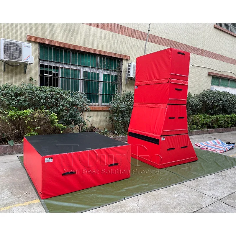 

Warrior Jumping Blocks Kids Parkour Equipment Vault Foam Box Ninja Obstacle Climbing Vert Wall with Landing Mat