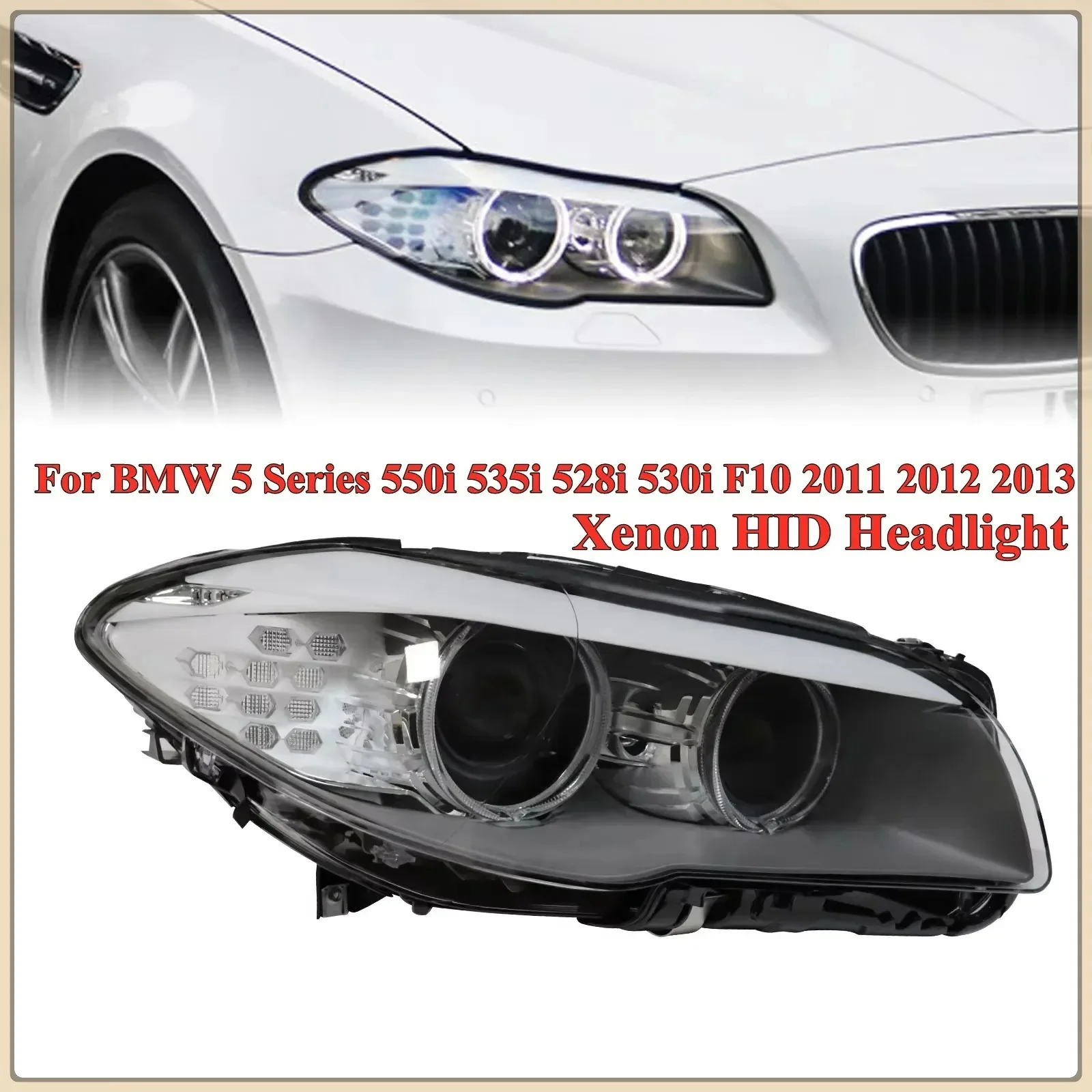 ไฟหน้ารถยนต์ สำหรับ BMW ซีรีส์ 5 รุ่น 550i 535i 528i 530i F10 ปี 2011 2012 2013 ไฟหน้าซีนอน HID อะไหล่รถยนต์ สำหรับไฟหน้า BMW