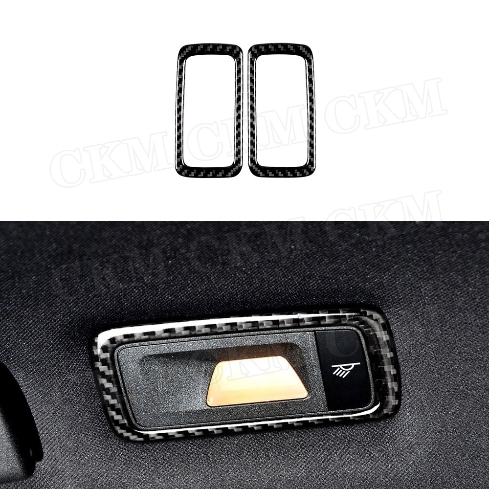 

Carbon Fiber Rear Seat Door Roof Lamp Trim Frame Cover Stickers for Porsche Macan 2015-2018 Interior Accessories