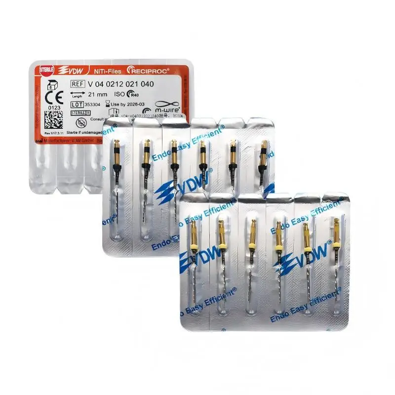 

VDW Dental Reciproc Sterile NiTi File Reciprocating Endodontic File Single File System Root Canal Preparation Engine Use R25/R40