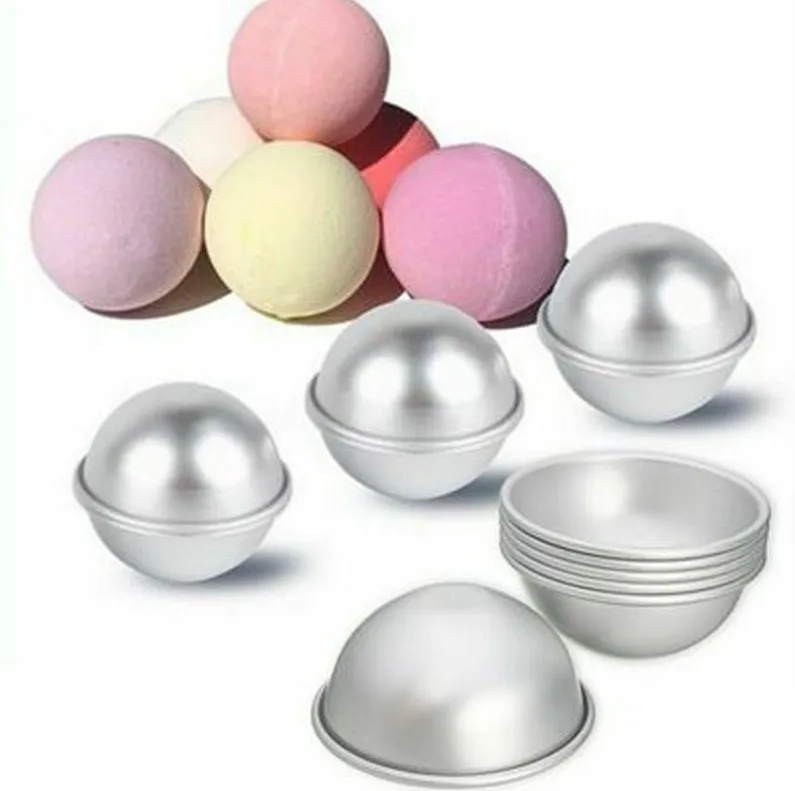 200p Extra Large 8cm Diameter Bath Ball Molds Mould Aluminum Ellipsoid 3D Cake Mold Pan Baking Pastry Tools ni714
