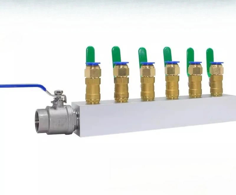 

50*50 основание, один дюйм, большой расход, труба распределения воды из алюминиевого сплава, распределительный блок, шаровой клапан, распределитель воздушного распределителя