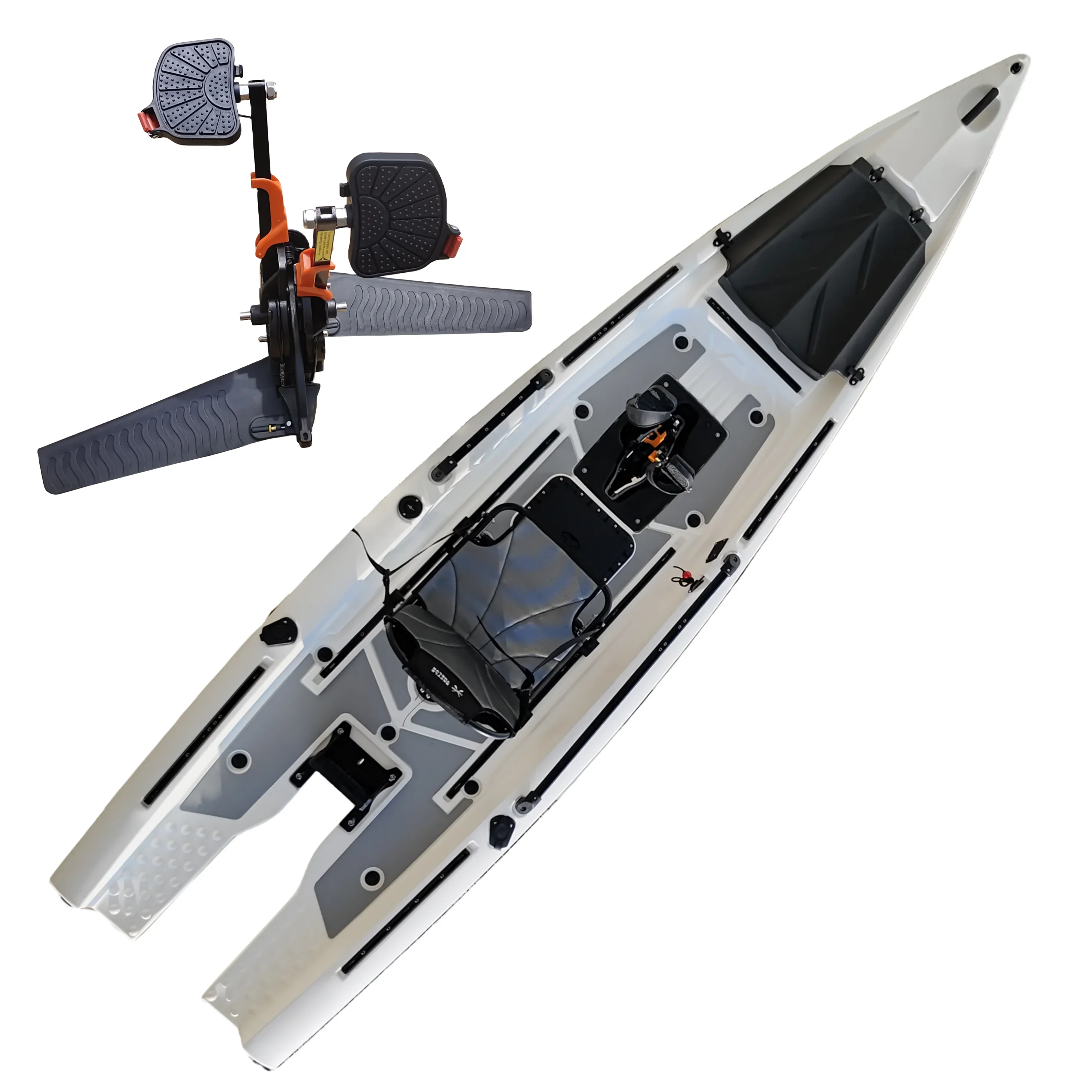 13FT 1 Paddler Plastic Kayak Single Skiff Boat Solo Kayak Sit On Top Fishing Kayak Electric Motor Canoe