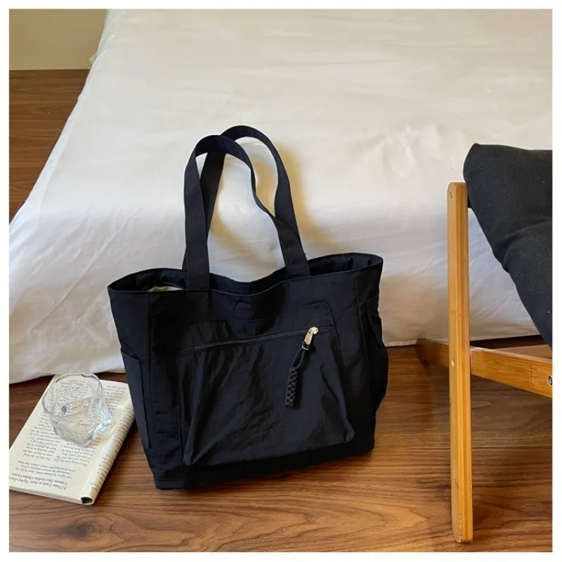 CEEKAY Nylon-Tragetasche mit Reißverschlussfach vorne, Seilanhänger, Tragegriff, vielseitig einsetzbar, für den täglichen Gebrauch, lässig, große Kapazität, Damenhandtasche – Detail 29