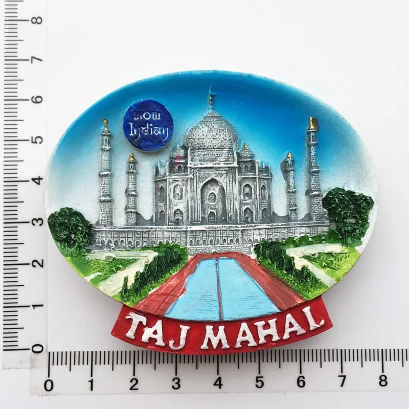 India Travel Souvenir Fridge Magnets Resin New Delhi Stupa Taj Mahal Saree Magnetic Refrigerator Stickers Souvenir Crafts Gift