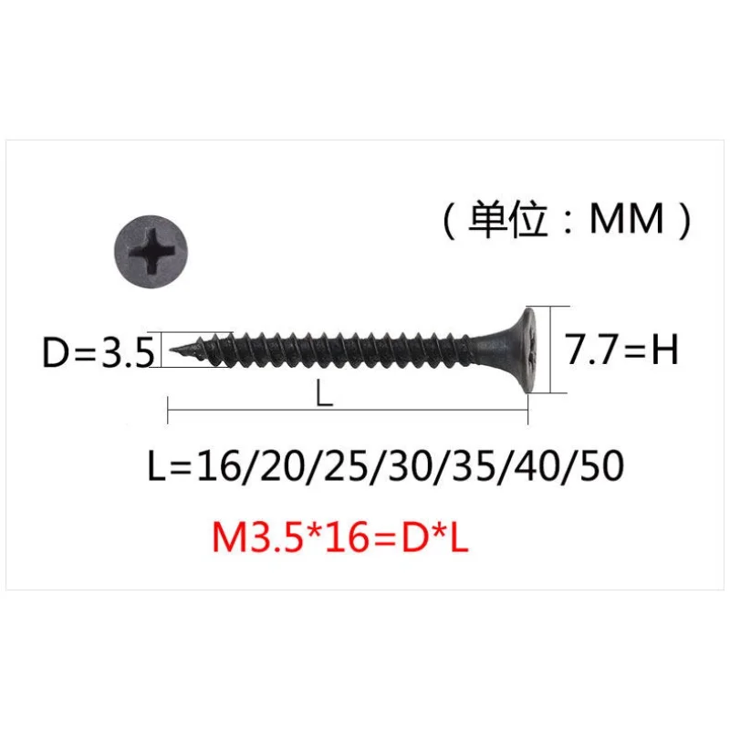 Cross Flat Head Countersunk Self Tapping Screws M3.5 Drywall Screws Wood Screw for Woodworking Plank Furniture Fasteners