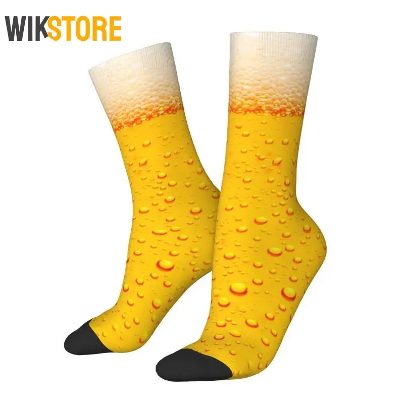 

Funny Beer Texture Mens Crew Socks Unisex Cute 3D Printing Breathable Dress Sock