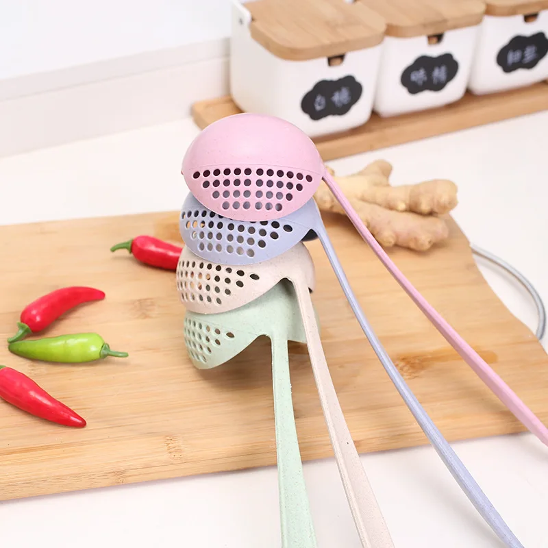 Soup Spoon Ladle Silicone Pot s With Long Handle  Home Strainer Utensils Cooking Colander  Kitchen Scoop Tableware Hot