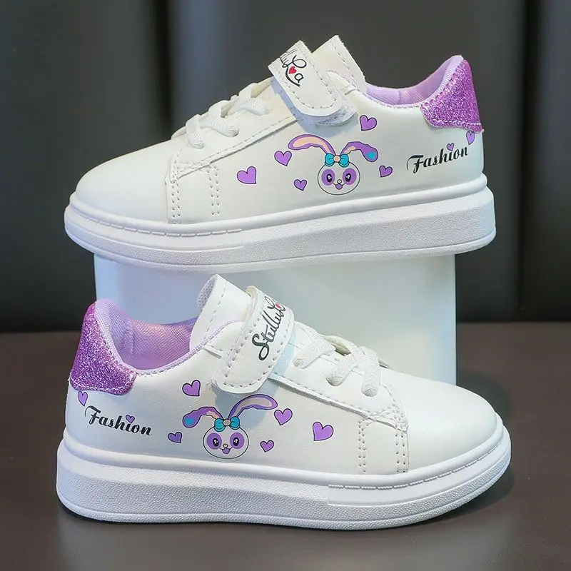 

Girls Shoes Kids Sneakers Cute Rabbit Pattern Skateboard Shoes Fashion Casual Small White Shoes Children Walking Sports Shoes