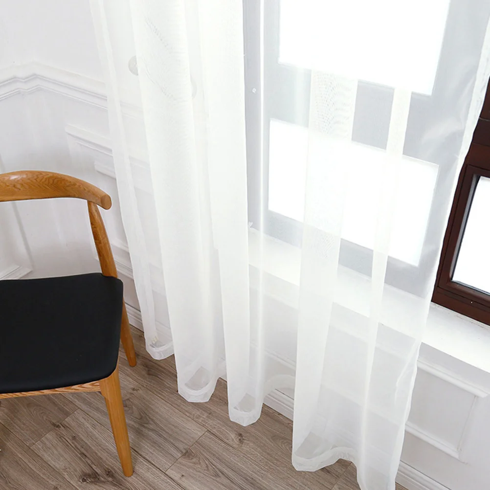 

2Pcs Window Curtain Gauze Voile Sheer Curtains Bedroom Living Room Nursery Thin Tulle Curtains Sunlight Diffuser