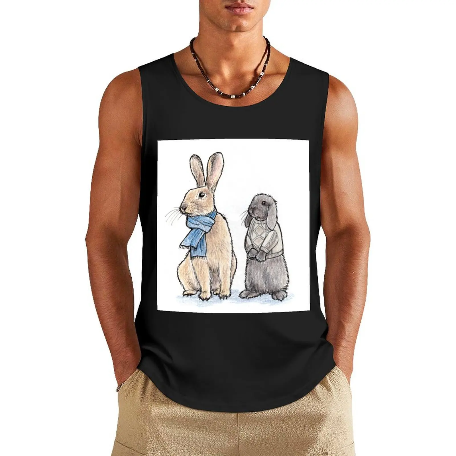 Bunnies Tank Top t shirt Male clothes anime gym