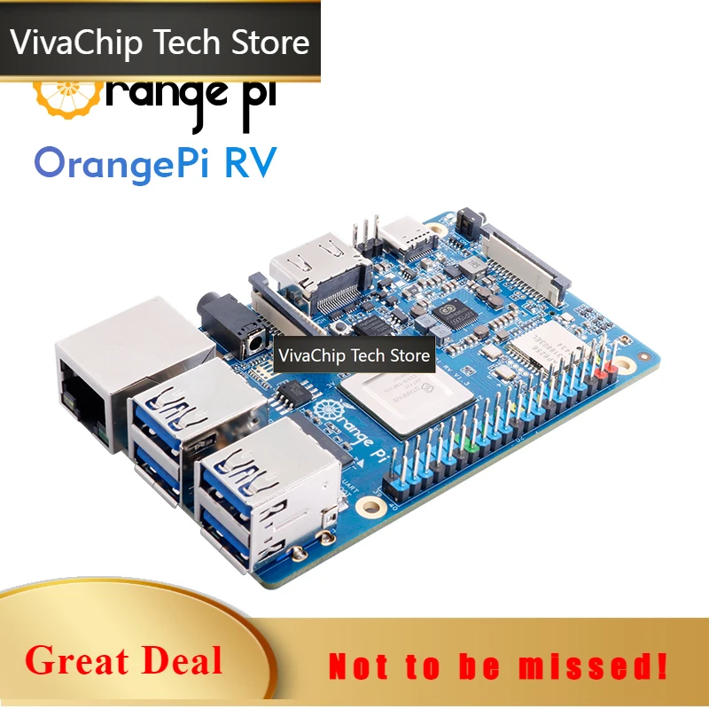 VivaCTOrange Pi RV 4G Ram RISC-V DDR4 Mini PC Quad-core Processor JH7110 Single Board Computer WiFi+BT5.0 M2 PCIE SSD Run Debian