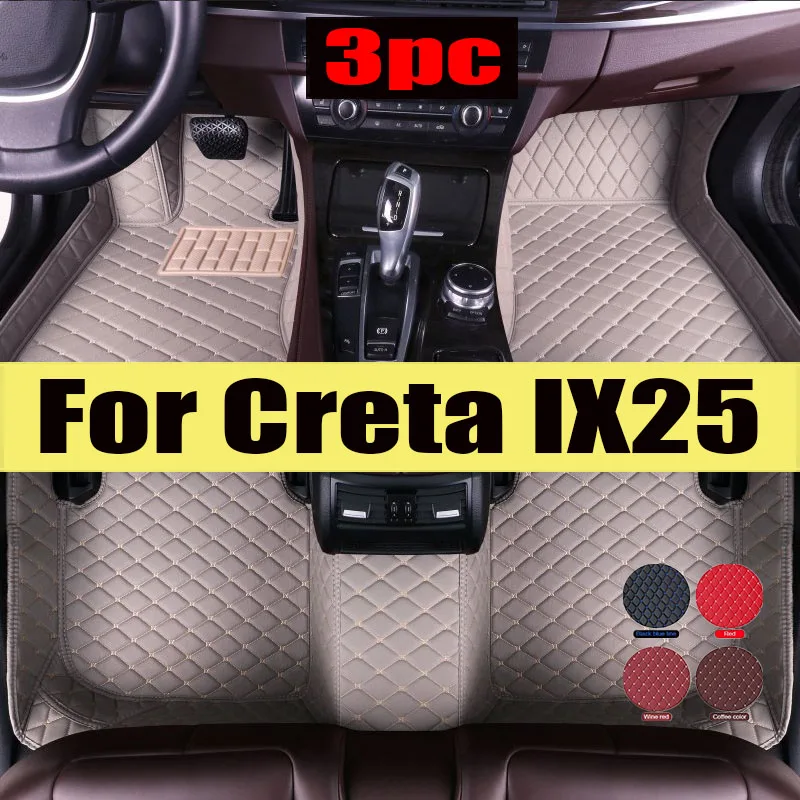 

For Hyundai Creta IX25 2019 2018 2017 2016 2015 Car Floor Mats Styling Decoration Protect Auto trunk mat Carpets Interior