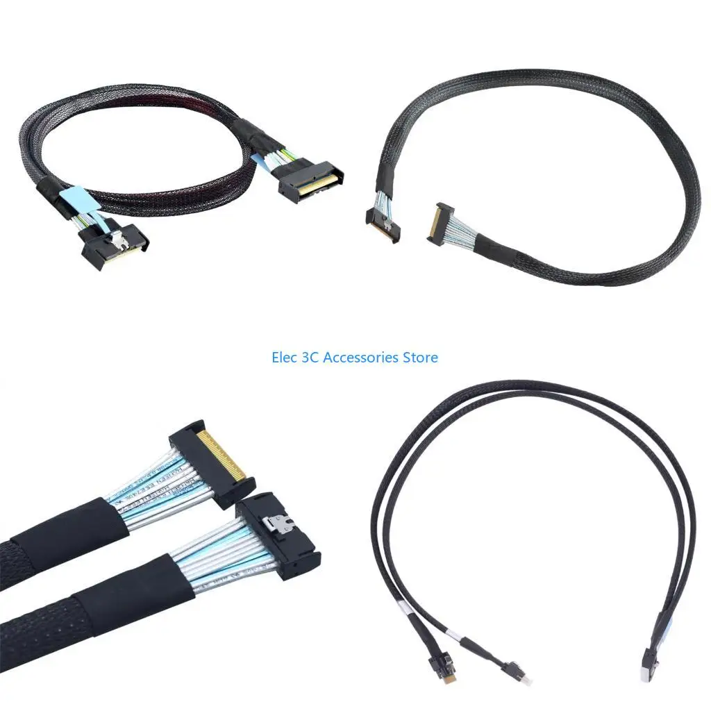 Y51A MCIO 8i 74P To 2xSFF 8654 4I Server Cable PCIE5.0 MCIO 8i 74Pin Male Cable