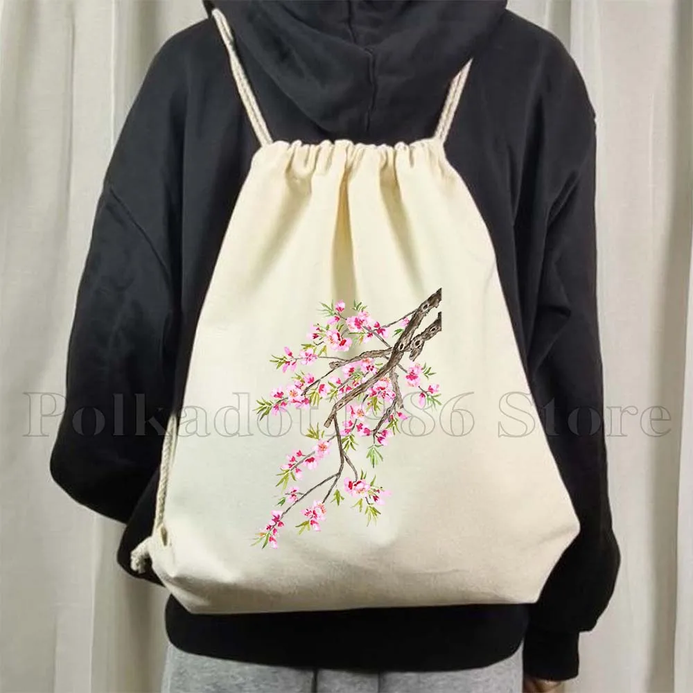 Bird of Paradise Flowers Yellow Cosmos Lily Peach Coneflower African Violet Lavender Drawstring Bag Soccer Backpack Gym Sackpack