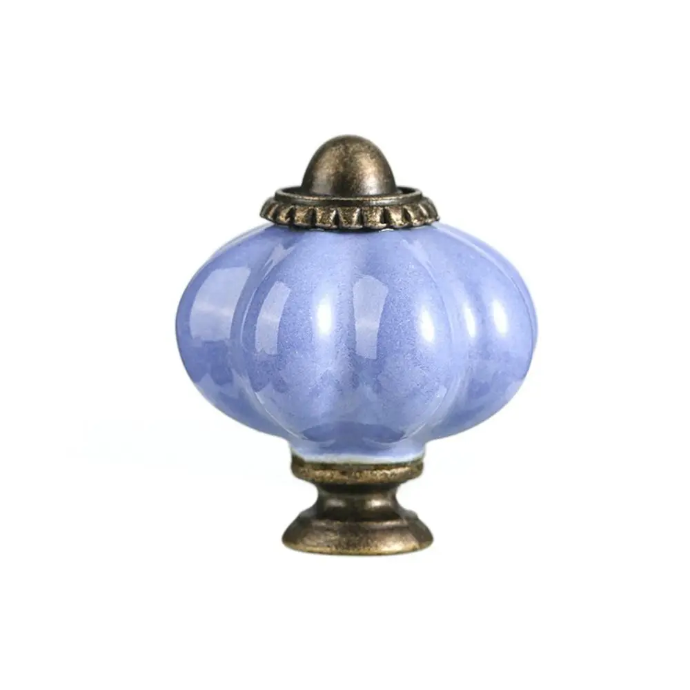 Retro Single Hole Ceramic Pumpkin Handle Round Vintage Cabinet Knob European Style Door Pull Handles Bookcase