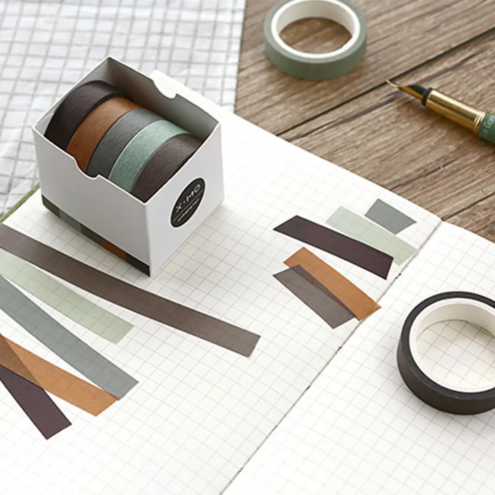 

15 Rolls Colored Packing Tape Markers Washi Paper Decorative DIY Craft Gift Wrapping Sunset Branches Design Easy