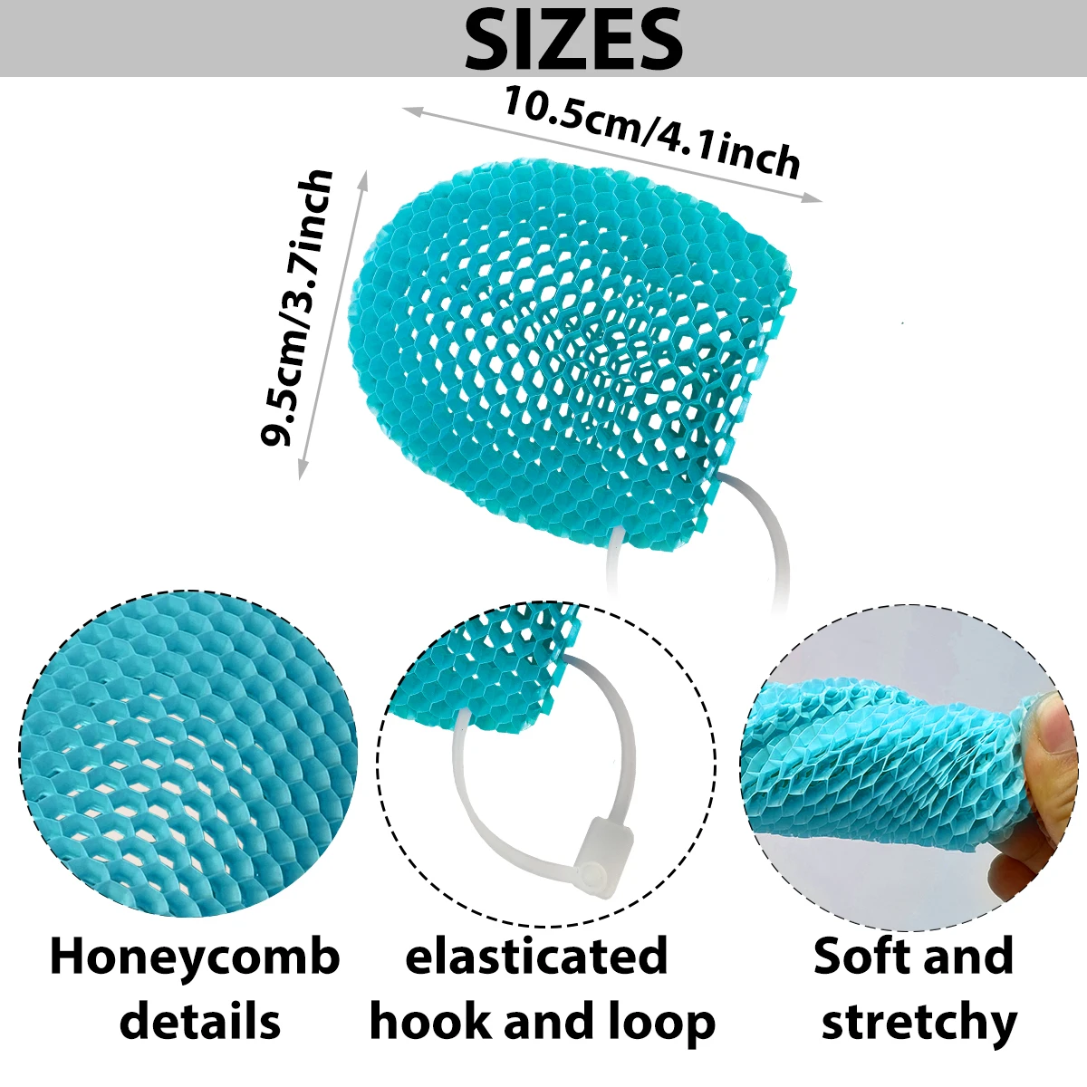Honeycomb Exfoliating Shower Finger Caps, Available in Multiple Colors, Cleanses the Skin and Is Safe, Breathable and Odorless.