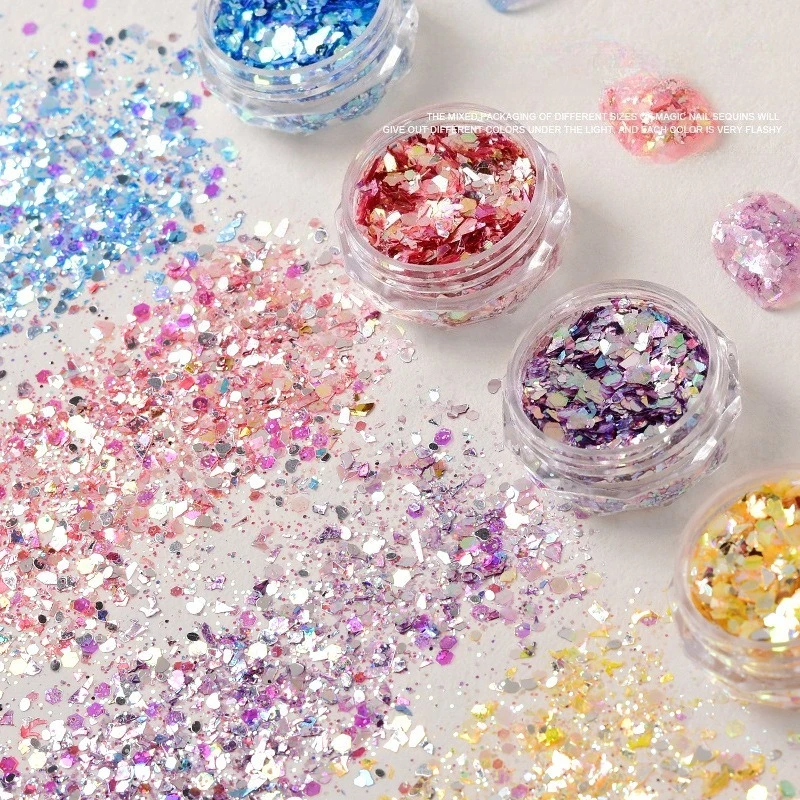 1Pc Glittering Galaxy Emerald  - Nail Art Emerald Blue recension och pris