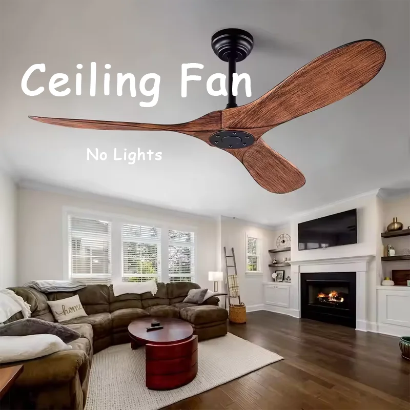 ABS Ceiling Fans mute Adjustable six levels wind speed Living and Dining Room bedroom Decor Ceiling Fan Remote Control Vintage