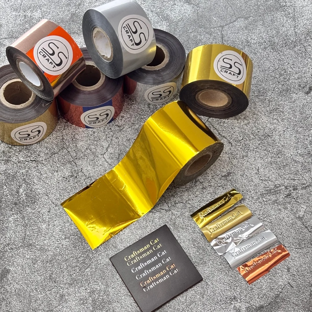 Gold Blocking Silver Foil Paper Leather Craft Foil for Hot Stamping Embosing Bronzing PU Paper Gilding Quill Pen 120meters/roll