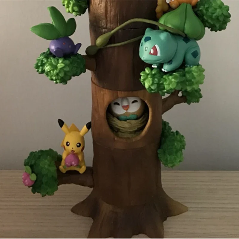 Pokemon Model leśne stawki serii 8 stylów Kawaii Kawaii zabawki dla dzieci Bulbasaur Chikorita Teddiursa